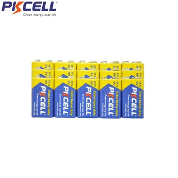 16Pcs PKCELL 9V 6F22 Elektroninio termometro Pirminės Baterijos 6LR61 Super Sunkiųjų Batteria vienkartinio naudojimo Baterijas