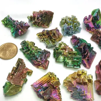 1Pcs Vaivorykštė Bismuto Pavyzdys Mineralinis Akmuo Kristalas 30G