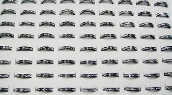 200pcs didmeninės juvelyrikos žiedas gana daug mados moterų, vyrų, black&white aliuminio lydinio Žiedų Naujas LR090 nemokamas pristatymas