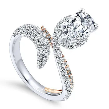 2021 naujas prabangus rožių aukso, sidabro spalva kriaušė vestuvinis žiedas afrikos nuotakos moterims lady jubiliejų dovana, papuošalai R5413