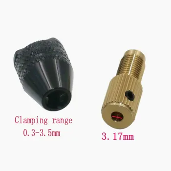 3.17 mm Elektros variklio veleno Mini Tvirtinimo Laikiklio Apkaba, 0,3 mm,-3.5 mm Maži, Kad Grąžtas Micro Chuck tvirtinimo įtaisas