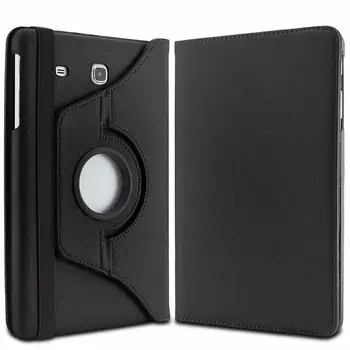 360 Laipsnių Besisukantis PU Odos Flip Cover Case for Samsung Galaxy Tab E 8.0 32GB SM-T377 T375 T378 8