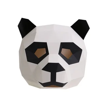 3D Popieriaus Pelėsių Panda Galvos Kauke, galvos Apdangalai Gyvūnų 