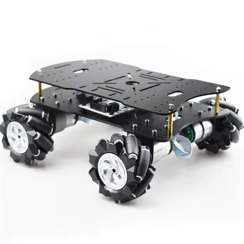 4WD Mecanum Robotas Automobilis Smart Automobilių Važiuoklės Komplektas, Apkrovos Pajėgumas 10KG w/ 80mm 97mm Omni Ratų Nebaigtiems