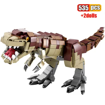 535Pcs Juros periodo Dinozauro Tyrannosaurus Blokai Pasaulyje Parkas T. rex 