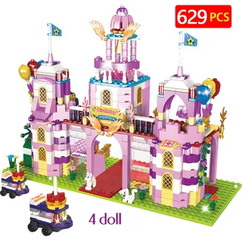 629pcs Gimtadienio Romantiškas Pilis Princesė Modelio Blokai Suderinamus Draugų Merginų serijos, Žaislai mergaitėms, vaikams