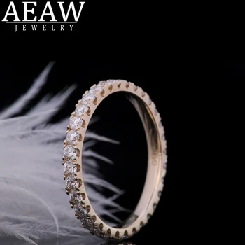 AEAW Kietas 10K Baltasis Auksas Turas Supjaustyti Moissanite Deimantų Enternity Visą Deimantų Juosta 2mm Moterims
