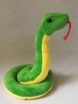 Apie 18x12cm gražių animacinių filmų žalia gyvatė, pliušinis žaislas, minkšti lėlės vaiko žaislas gimtadienio dovana h2433