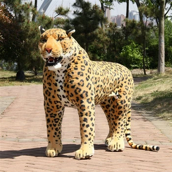 Dorimytrader Jumbo Modeliavimas Gyvūnų Leopard Pliušinis Žaislas Milžinišką Tikroviška Pantera Namo Apdaila 43inch 110cm