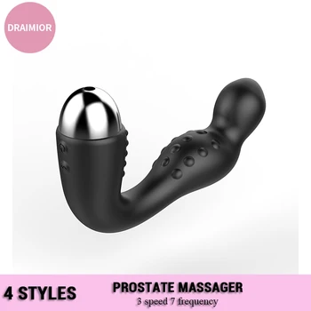 DRAIMIOR 4 Stilius Prostatos Masažas Vyrams, 3 Greičiai, 7 Dažnių Analinis Kaištis Vibratorius Erotiniai Gėjų Sekso Įrankiai Vyras USB Įkrovimo Žaislas
