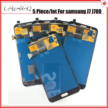 Galite reguliuoti 5 Gabalas/daug J700 LCD Samsung Galaxy J7 J700 J700M LCD Ekranas Jutiklinis Ekranas skaitmeninis keitiklis Asamblėja