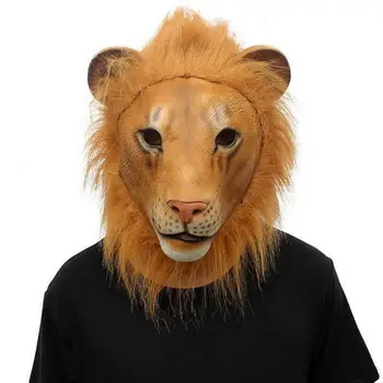 GNHYLL Latekso liūtas kaukė pilna veido Gyvūnų kaukės Helovino maskaradas gimtadienio kaukė cosplay