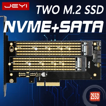 JEYI SK6 M. 2 NVMe SSD NGFF, KAD PCIE X4 adapteris M Mygtukas B Mygtukas dual interface card Bendradarbiavimą PCI Express 3.0 x4 2230-22110 Visi Dydis m.2