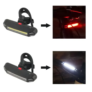 Karšto Dviračio Lempa 2 Tipų 100 Liumenų Įkraunamas LED USB Kalnų Dviračių užpakalinis Žibintas užpakalinis žibintas Saugos Įspėjimas Dviračių Galinis Žibintas