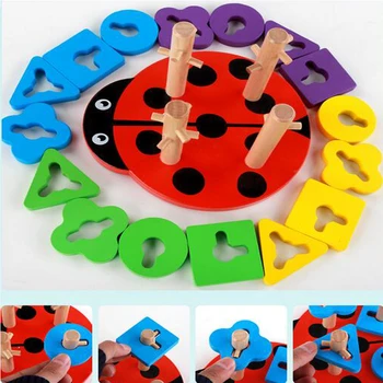 Kūdikio Smegenų Vystymosi Žaislai Montessori Rungtynės Žaislas Geometrinio Rūšiavimo Lenta Medinių Blokų Vaikams Mokomieji Žaislai, Statyba Blokai