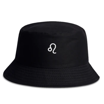 Mados laukinių Žvejo skrybėlę LEO Išsiuvinėti kibirą skrybėlės vyrų ir moterų medvilnės saulės, skrybėlės, sporto, laisvalaikio panamos skrybėlės pritaikoma