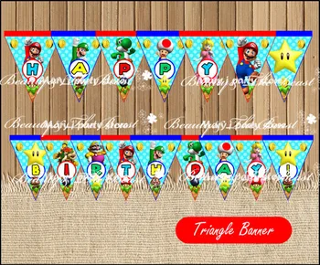 Mario Bros Reklama Baby Shower Gimtadienio Dekoracijos Vaikams Super Mario Atveju Šalis Tiekia Šalies Spausdinimui karamelinį baras