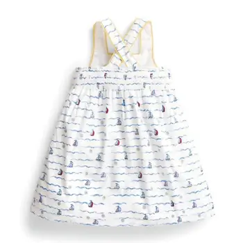 Mažai specialistė 2020 naujas vasaros kūdikių mergaičių drabužių prekės ženklo lapelį suknelė vaikai medvilnės burlaivis spausdinti mados sundresses S0706