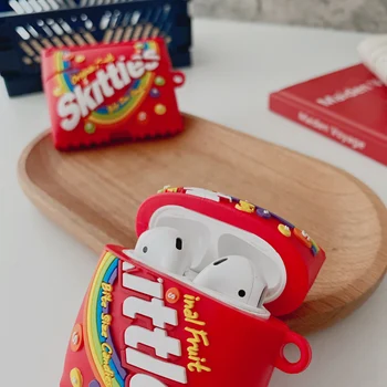 Mielas 3D Skittles Saldainių Minkšto Silikono Ausinių atveju AirPods 1 2 3 Pro Mokestis Lauke Belaidžio 
