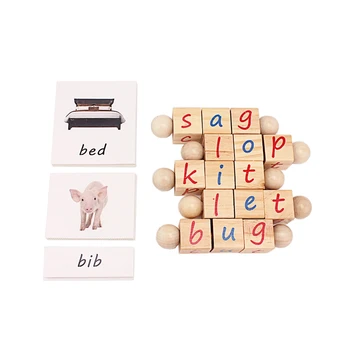 Monterssori Kalba Žaislai Žodžių Rašybos Blokuoti Žaislas 