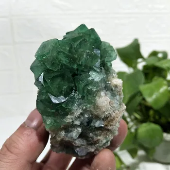 Natūrali žalioji fluorito kristalas Mineralinių mėginių galingas energijos akmenys namų dekoro Gydymo kristalų