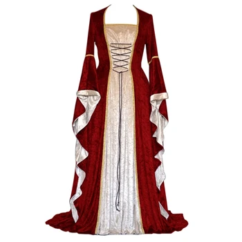Naujas Viduramžių Dress Helovinas Kostiumai Moterims Cosplay Palace Kilnus Ilgas Mantijas Senovės Varpas Rankovėmis Princesė Kostiumas Suknelė