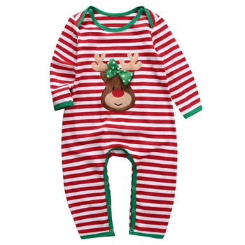 Naujas Žiemos Kūdikių Drabužiai Naujagimiui Berniukų, Mergaičių Rompers Kalėdų Elnias Spausdinti Kūdikis Sleepwear Bamblys Pižama Mielas Naktiniai Drabužiai