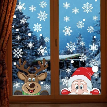 Nuimamas Kalėdų Lipdukai dvipusis Snaigės Elektrostatinės Stiklo Lipdukai Kalėdos Langas, Tapetai, Dekoravimas Sienų Lipdukai