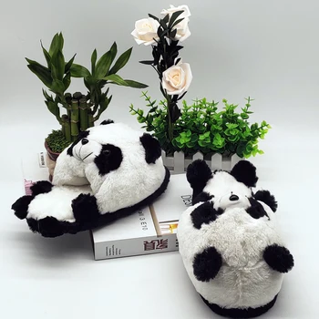 Panda Patalpų Šlepetės Specialus pasiūlymas užsakymą šiltos žiemos mylėtojai namų šlepetės grindų mėgėjams, batai Butas Pūkuotas Pliušinis Šlepetės