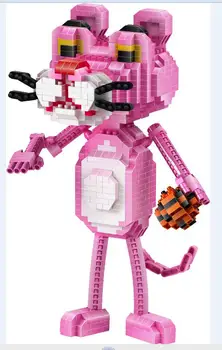 Plastikiniai Mini Blokai Anime Mielas Pink Panther Modelis DUDUDUCK Modelis Animacinių filmų Antis brinquedos Vaikams, Žaislai Mergaitėms, Dovanos