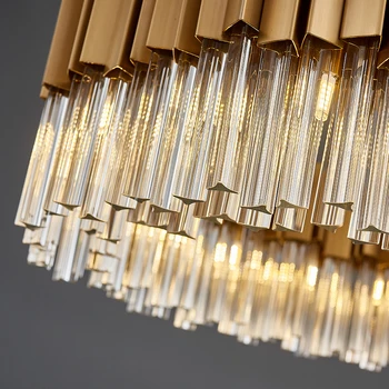 Prabangus modernaus crystal šviesos liustra už kambarį aukso šepečiu led kristalų (lcd lempos apvalios namų dekoro grandinės apšvietimo šviestuvas