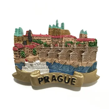 Prahos Aikštėje čekija Kelionės Suvenyras, Šaldytuvo Magnetas Dekoro Kūrybos Vadovas Dervos 3D Magnetas Šaldytuvas Lipdukas Namų Dekoro
