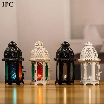 Retro Viduramžių Stiliaus Nuotėkio Tuščias Žvakidė Žvakių Laikiklis Kabinti Žibintų Kaustytomis Geležies Žibintų Žvakių Laikiklis Namų Dekoro