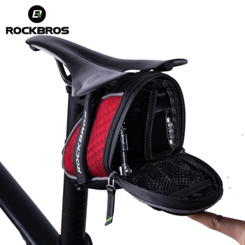 ROCKBROS Galinis Dviračio Krepšys Bicycle Balno Pagalvių 3D Shell Rainproof Atspindintis MTB nuo balnelio iškyšos Dviračių Krepšiai, Dviračių Priedai galinės Sėdynės Krepšys