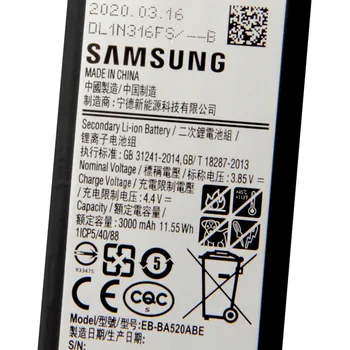 SAMSUNG Originalus Bateriją EB-BA520ABE Samsung GALAXY A5 2017 A520 SM-A520F 2017 Edition A520F 3000mAh Autentiškais