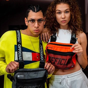 Streetwear Vyrų Maišelį Taktinė Liemenė Hip-Hop Stiliaus Crossbody Krūtinės Krepšiai, Paketai Moterims 2019 Mados Punck Krūtinės Įrenginys Vest Juosmens Krepšys