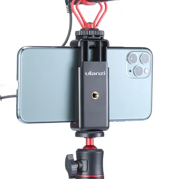 Ulanzi Tiesiai Tipas Šalto Batų Telefono Įrašą Universalus 1/4 Varžtas Vlog Mikrofonas LED Šviesos Vlog Trikojo Telefono Mount