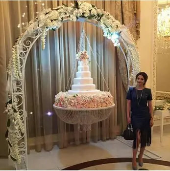 Vestuvių kabinti tortas stovi fantazijos vestuvėms ir dekoro vestuvių tortą šviestuvai