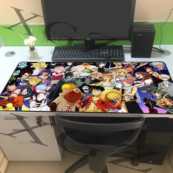 XGZ 90x40/60x30 Anime One Piece Juoda Užraktas-krašto Didelis Žaidimas Pelės Mygtukai vartotojo Kompiuterio Stalo, Mat neslidus už Csgo Lol, Dota Gamer